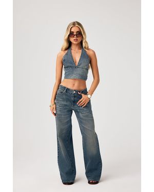 Abrand Jeans 99 Low Baggy Petite Lindsey - Blue