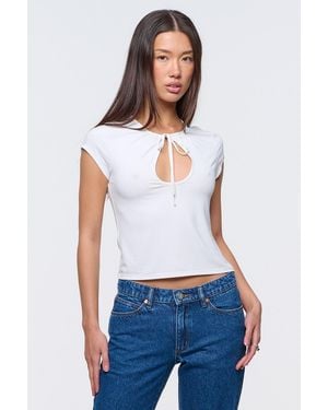 Abrand Jeans Sweetheart Keyhole Tee - White
