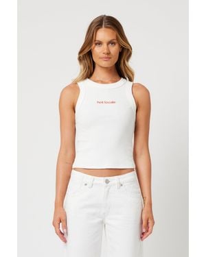 Abrand Jeans Rip Curl Rib Tank - White