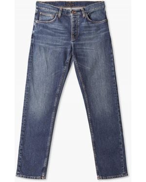 Nudie Jeans Solid Ollie Slim-Fit Jeans - Blue