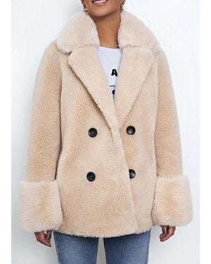 American Dreams Fiona Short Wool Coat , Fabric - Natural