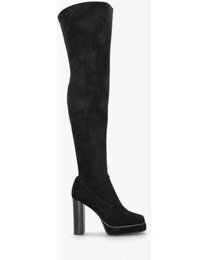 Daniel Sipper Suede Over The Knee Platform Heeled Boots , Suede - Black