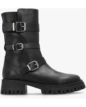 Daniel Niker Tall Biker Boots - Black