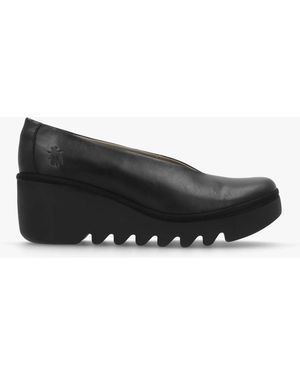 Fly London Beso Wedge Court Shoes - Black