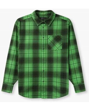 Purple Brand Brand Pu Plaid Ls Western Shirt , Fabric - Green