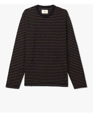 Folk Fk Textured Stripe Tee Clothing - Black