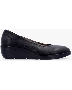 Fly London Numa Low Wedge Court Shoes - Blue