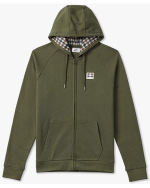 Aquascutum Active Patch Zip Raglan Hoodie - Green