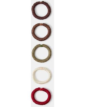 Accessorize 5-Pack Ruched Satin Hair Bands Multi - White
