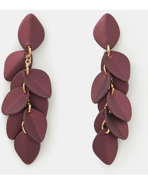 Accessorize Willow Leaf Drop Earrings - Pink
