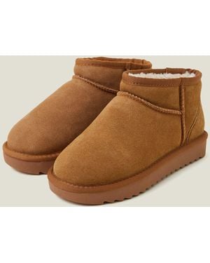 Accessorize Suede Mini Boots - Brown