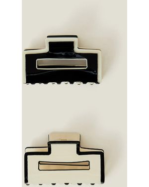 Accessorize 2-Pack Monochrome Claw Clips - Black