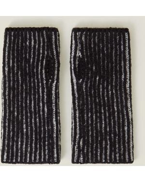 Accessorize Rib Knit Fingerless Gloves - Black