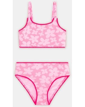 Accessorize Floral Textured Bikini Set - Pink