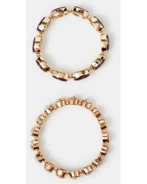 Accessorize 2-Pack Gemstone Stretch Bracelets - White