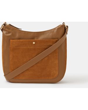 Accessorize Leather Messenger Crossbody Bag - Blue