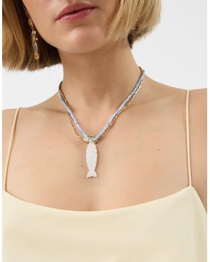 Accessorize 2-Pack Fish Pendant Bead Necklaces - Natural