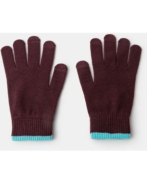Accessorize Contrast Edge Touchscreen Gloves - Purple