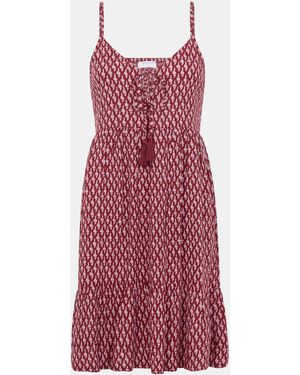Accessorize Flower Print Mini Dress - Red