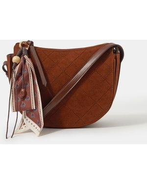 Accessorize Faux Suede Scarf Crossbody Bag - Brown
