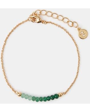 Accessorize 14Ct-Plated Quartz Healing Stone Beaded Bracelet - Metallic