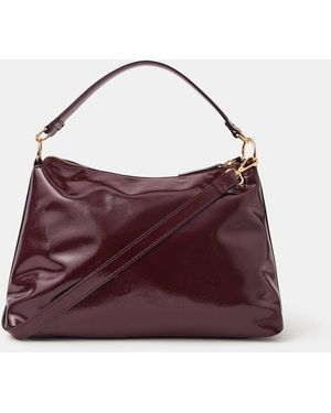 Accessorize Slouchy Patent Handbag - Purple