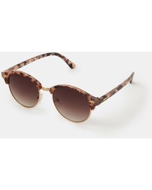 Accessorize Tort Browline Sunglasses - Metallic