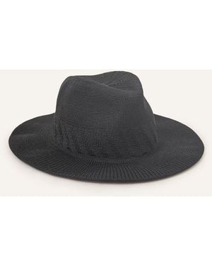 Accessorize Woven Packable Fedora Hat - Black