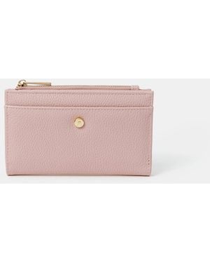 Accessorize Fold-Over Faux Leather Purse - Pink