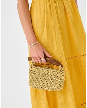 Accessorize Fish Handle Woven Crossbody Bag - Yellow