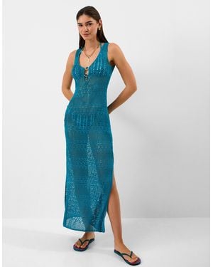 Accessorize Knitted Sleeveless Maxi Dress - Blue