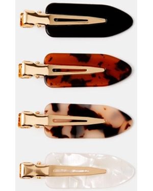 Accessorize 4-Pack Tort Creaseless Hair Clips - White