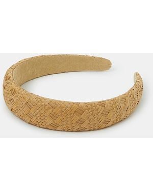 Accessorize Woven Raffia Headband - White