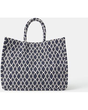 Accessorize Geometric Print Textile Handbag - Red