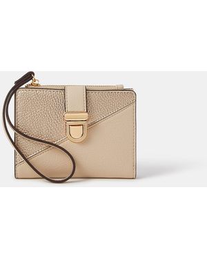 Accessorize Wrist Strap Push Lock Purse - Natural