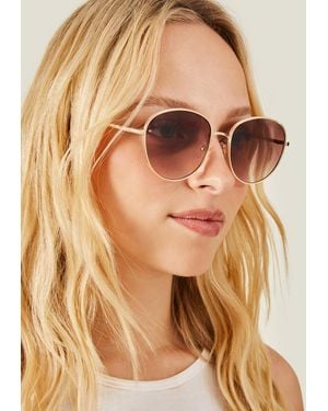 Accessorize Groove Edge Aviator - Brown