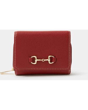 Accessorize Horsebit Tri-Fold Purse - Red
