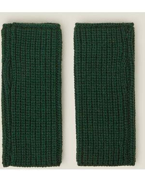 Accessorize Ribbed Cut Off Gloves - Green