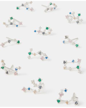 Accessorize Sterling Zodiac Constellation Stud Earrings - White