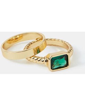 Accessorize 2-Pack Cubic Zirconia Gem Rings - Blue