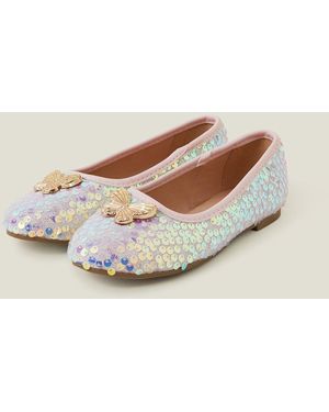 Accessorize Butterfly Sequin Ballet Flats - Natural