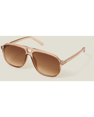 Accessorize Resin Aviator Sunglasses - Natural