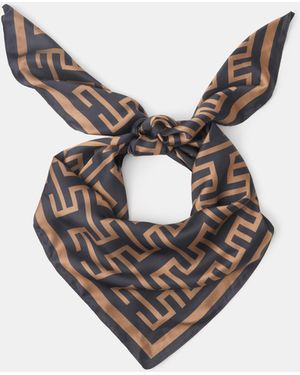 Accessorize Geometric Print Square Satin Scarf - Metallic