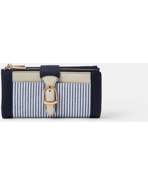 Accessorize Stripe Buckle Purse - Blue