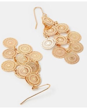 Accessorize Filigree Disc Drop Earrings - White