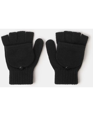 Accessorize Acrylic Plain Capped Gloves - Black