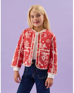 Accessorize Paisley Print Quilted Jacket - Red