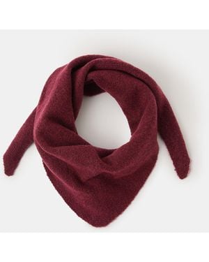 Accessorize Plain Knitted Triangle Scarf - Red