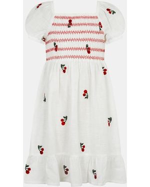 Accessorize Cherry Embroidered Cotton Dress - White