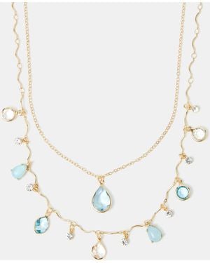 Accessorize 2-Pack Gemstone Pendant Necklaces - Natural